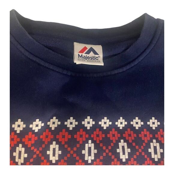 New England Patriots Men’s Sweatshirt Sz XL Majestic Winter Theme /Christmas - Picture 5 of 10